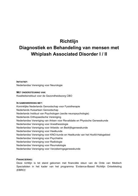 Richtlijn Diagnostiek En Behandeling Van Mensen Met ... - Diliguide