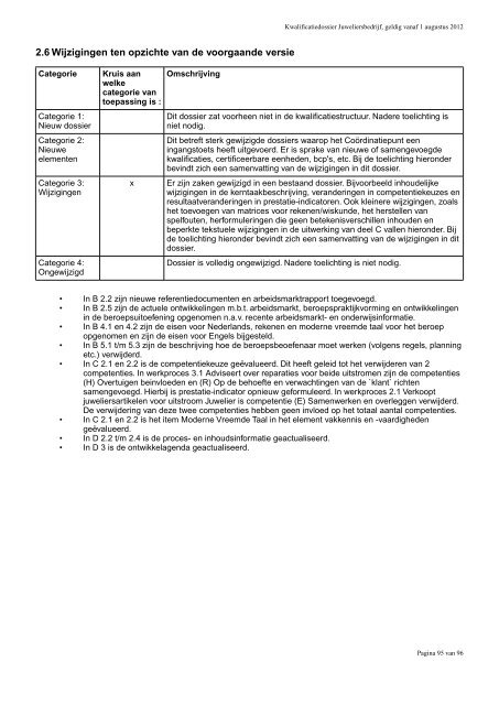 Kwalificatiedossier juweliersbedrijf - SVGB