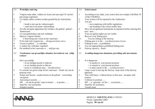 Standard Marine Communication Phrases (SMCP) voor de ... - NNVO