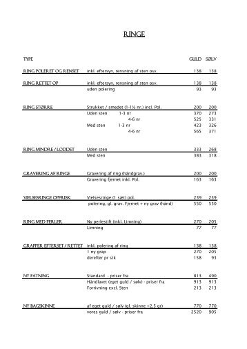 Prisliste (PDF) - Guldregn