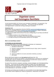 Organiseer samen met Vormingplus Gent-Eeklo