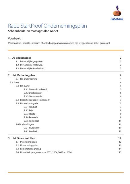 Smart Relais Persoonlijk Financieel Plan Voorbeeld