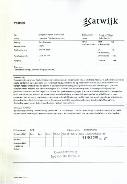 en waarderingssysteem HR21.pdf - Bestuur & Politiek Gemeente ...