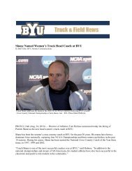 Shane Named Women's Track Head Coach at ... - BYU Track & Field