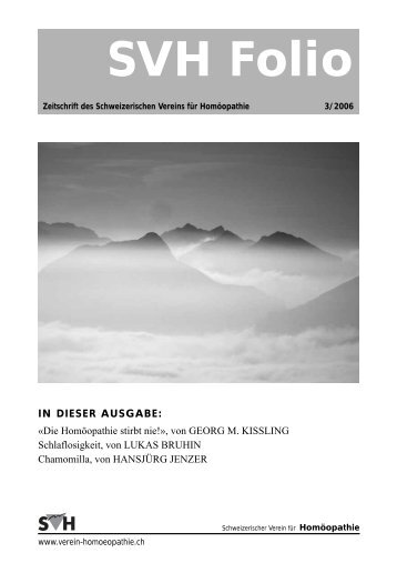 SVH Folio - Schweizerischer Verein für Homöopathie