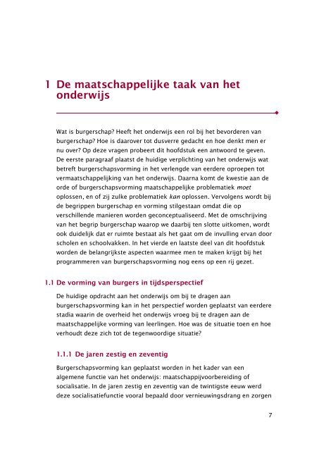 Burgerschapsvorming en de maatschappijvakken - Landelijk ...