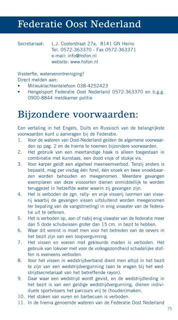 Oost Nederland - Hengelsportvereniging Helpt Elkander
