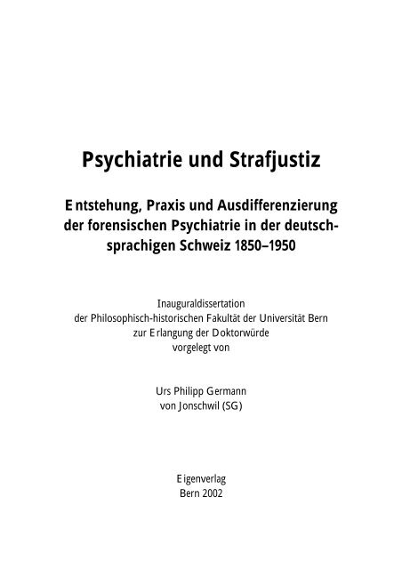 Psychiatrie und Strafjustiz