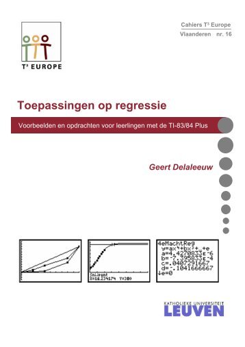 Cahier 16: Toepassingen op regressie - T³ - Vlaanderen