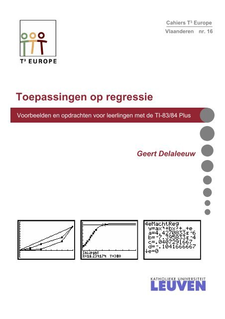 Cahier 16: Toepassingen op regressie - T³ - Vlaanderen
