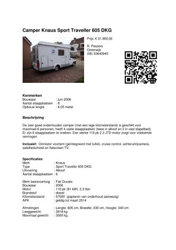 Camper Knaus Sport Traveller 605 DKG