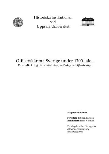 Officerskåren i Sverige under 1700-talet - skeptron.uu.se - Uppsala ...
