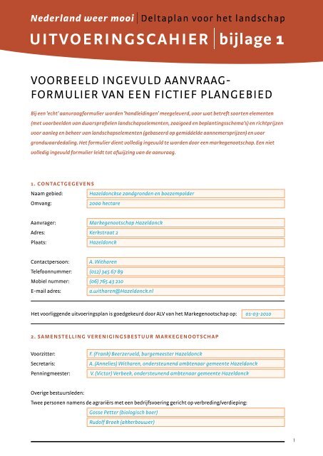 Bijlagen uitvoeringscahier - Vereniging Nederlands Cultuurlandschap