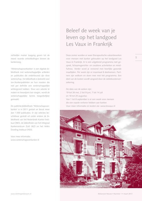 Melanoomnieuws nr 1 2013.pdf - Stichting Melanoom - Nfk