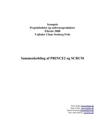 Foreslået praksis for sammenkobling af PRINCE2 og SCRUM