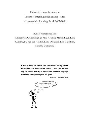 Universiteit van Amsterdam Leerstoel Interlinguïstiek en Esperanto ...