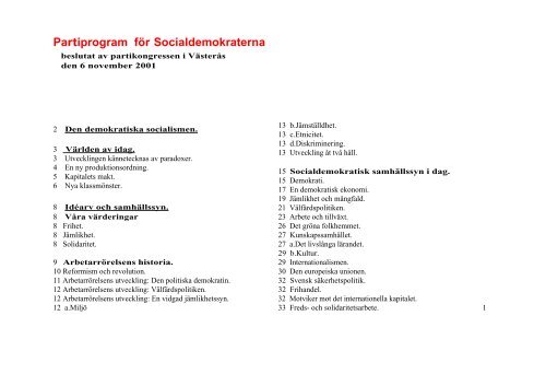 En pdf-fil med en lättläst version av socialdemokraternas partiprogram.