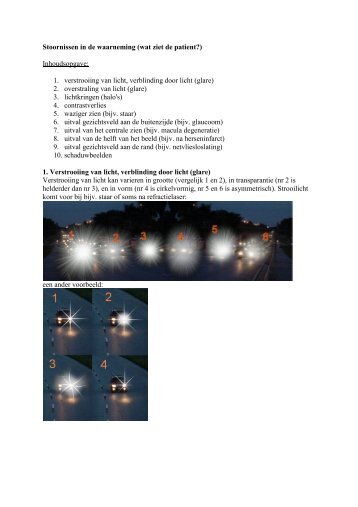1. verstrooiing van licht, verblinding door licht (glare) - Optiek.nl