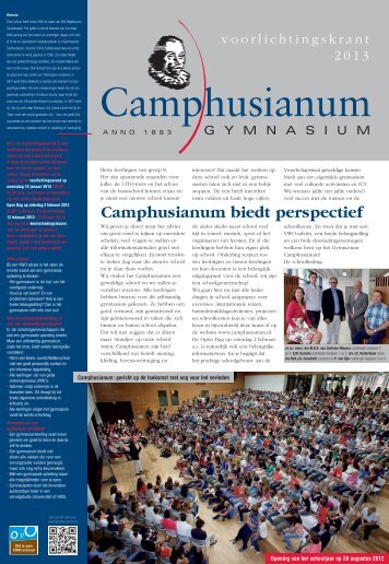 Voorlichtingskrant - Gymnasium Camphusianum