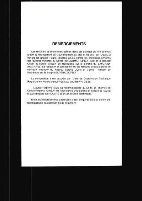 les principales punaises nuisi bles aux panicules ... - Cra-segou.org