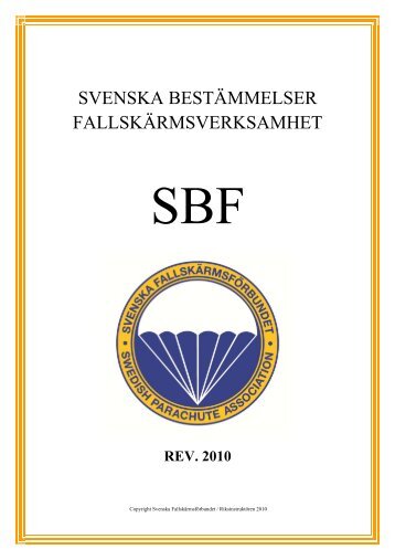 sff bestämmelser fallskärmsverksamhet - Fallskärmsklubben SYD