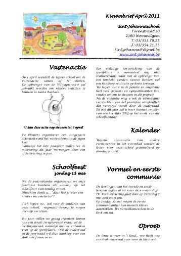 Vastenactie Schoolfeest Schoolfeest Kalender ... - Sint-Johanna