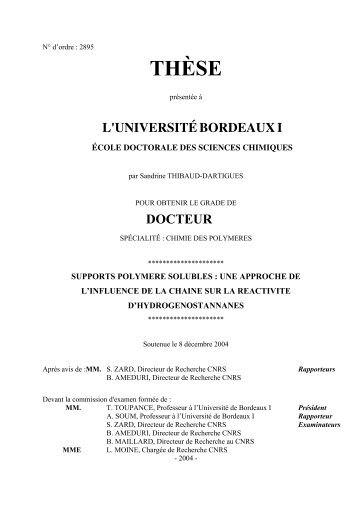 Supports polymère solubles - Université Bordeaux 1