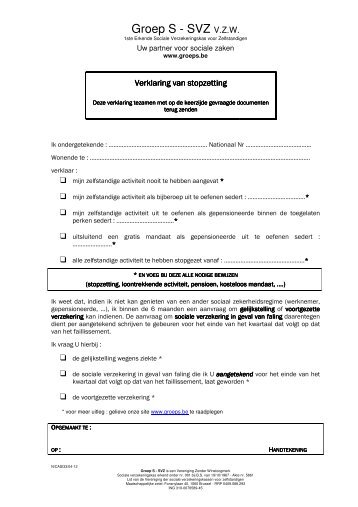 Groep S - SVZ V.Z.W. - Group S
