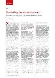 De normering van aandeelhouders (Nederlands ... - DVDW Advocaten