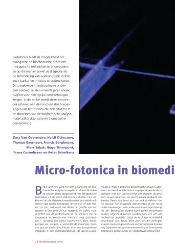 Micro-fotonica in biomedi sche toepas - Phosfos