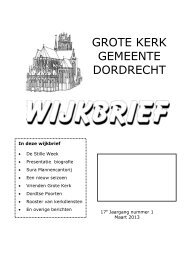 Wijkbrief maart 2013 - Grote Kerk Dordrecht