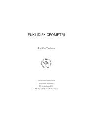 euklidisk geometri - Matematiska institutionen - Stockholms universitet