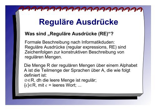 Reguläre Ausdrücke