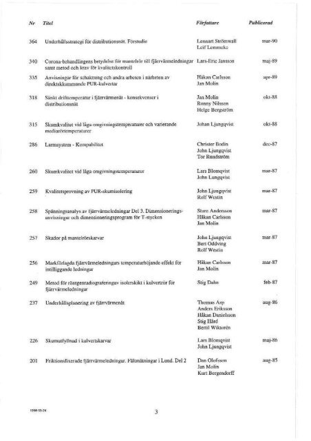 statusrapport trycklösa hetvattenackumulatorer - Svensk Fjärrvärme