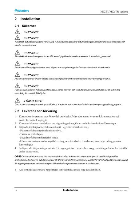 MX Teknisk handbok.pdf - Munters