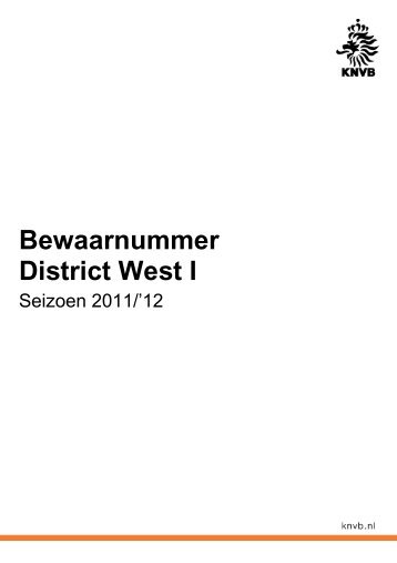 KNVB bewaarnummer district West 1 - HollandseVelden.nl