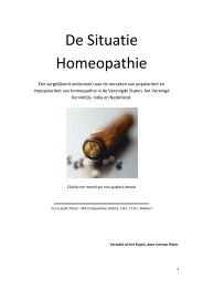 De Situatie Homeopathie | MA Thesis J.T.H.J. Dekkers - NVKH