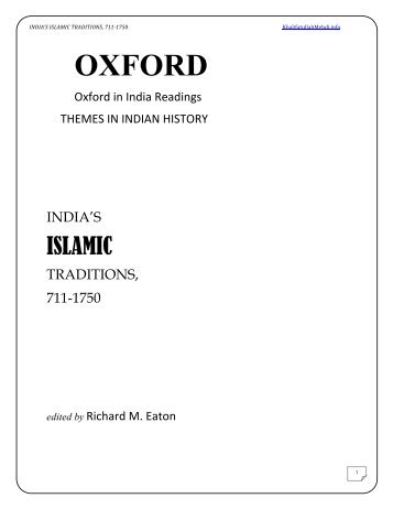 India's Islamic Traditions, 711-1750 - Khalifatullah Mehdi