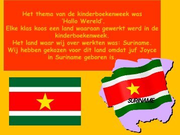 Het thema van de kinderboekenweek was 'Hallo Wereld'. Elke klas ...