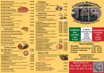 Menu(pdf) - Cafetaria Molenakker