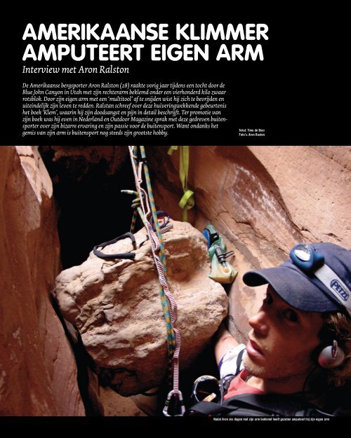 AMERIKAANSE KLIMMER AMPUTEERT EIGEN ARM - Lift Magazine