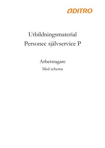 Utbildningsmaterial Personec självservice P