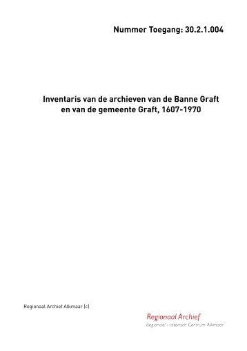 Banne en gemeente Graft - rubriek - Regionaal Archief Alkmaar