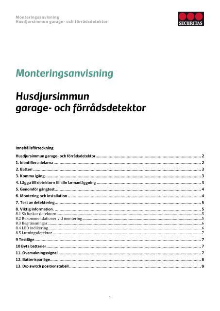 Garage- och förrådsdetektor - Securitas Hemlarm