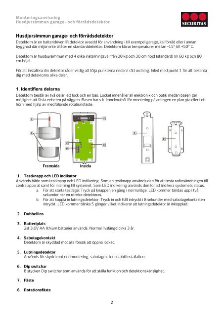 Garage- och förrådsdetektor - Securitas Hemlarm