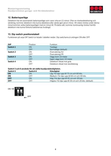 Garage- och förrådsdetektor - Securitas Hemlarm