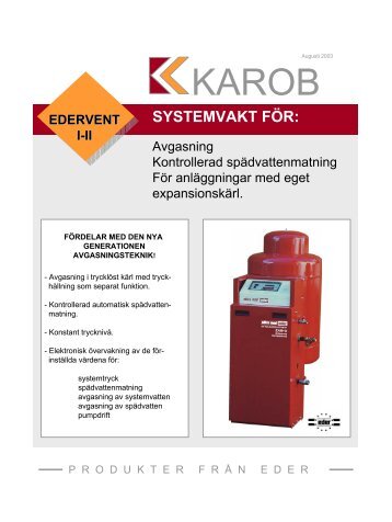 Avgasningsutrustning med automatisk ... - KAROB AB