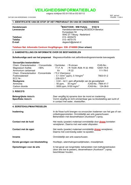 veiligheidsinformatieblad