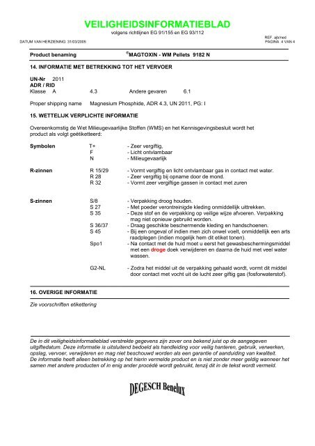 veiligheidsinformatieblad