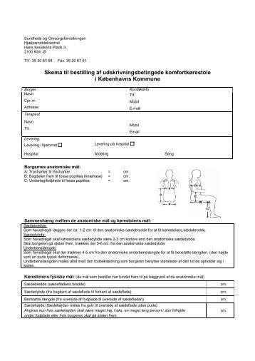 Skema til bestilling af udskrivningsbetingede komfortkørestole i ...